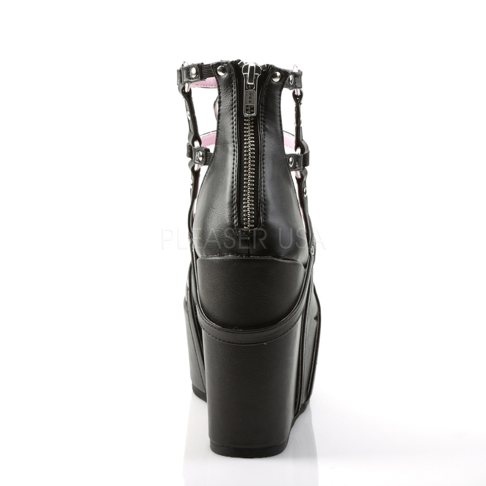 Gothic Cage Wedge Platform Ankle Boots - Picture 3 of 4